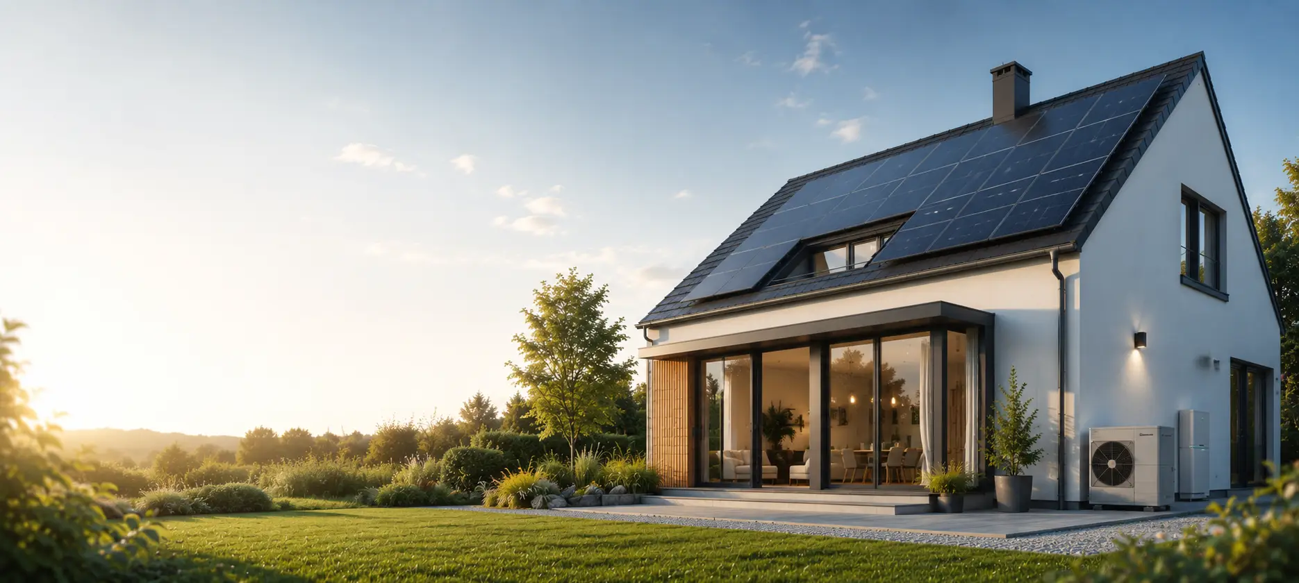 Modernes energieoptimiertes Haus mit Photovoltaik
